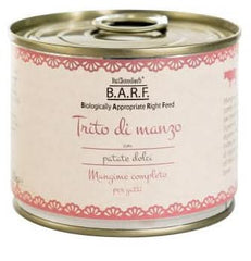 Barf gatto trito di manzo con patate dolci 200 g
