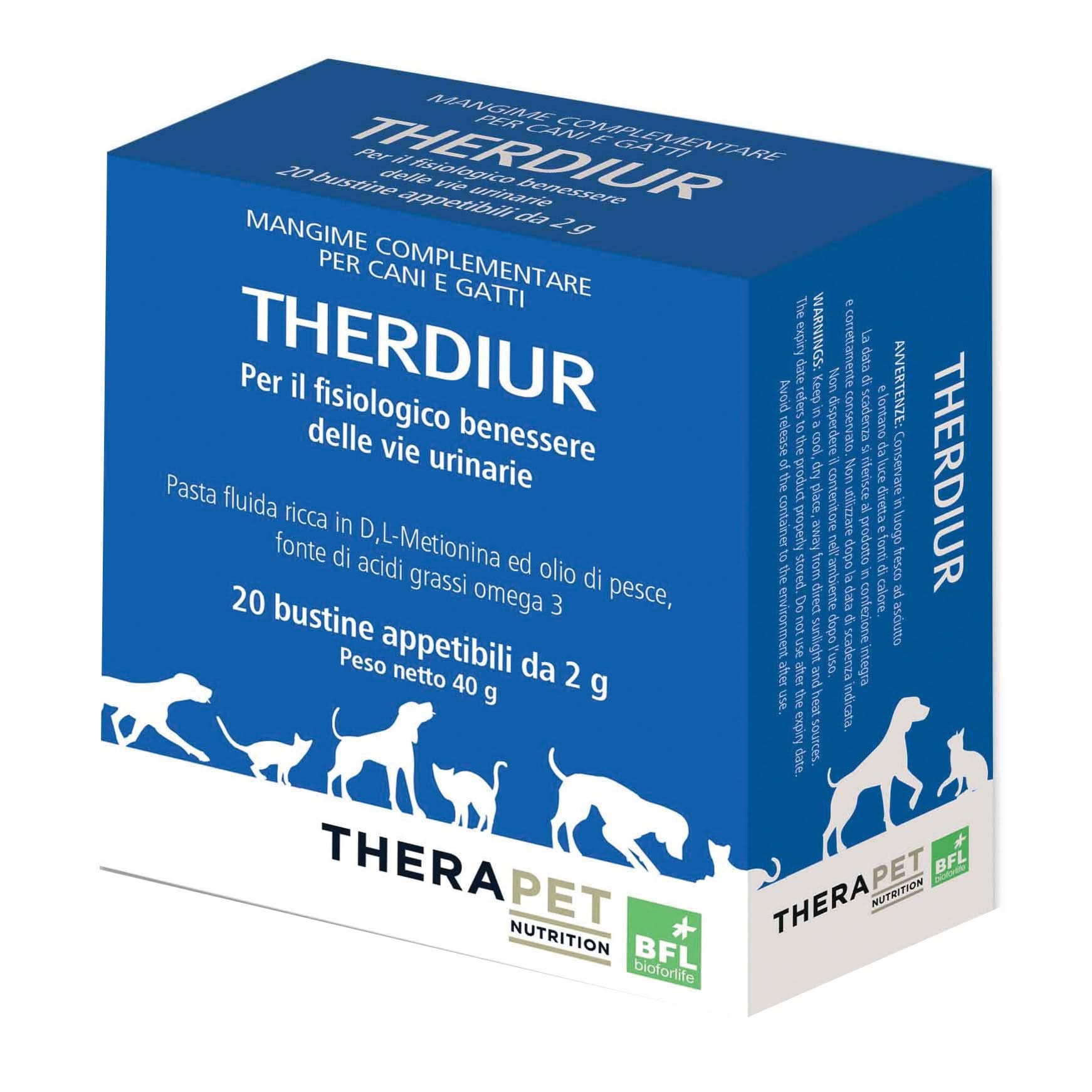 Therdiur pasta cane gatto 20 buste stick pack x 2 g - Scodinzolando