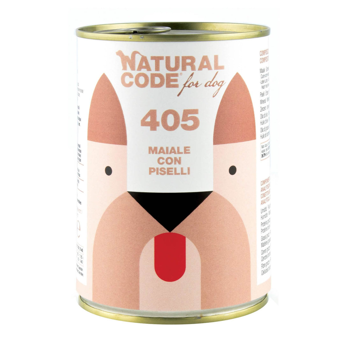 Natural code 405 for dog maiale con piselli
