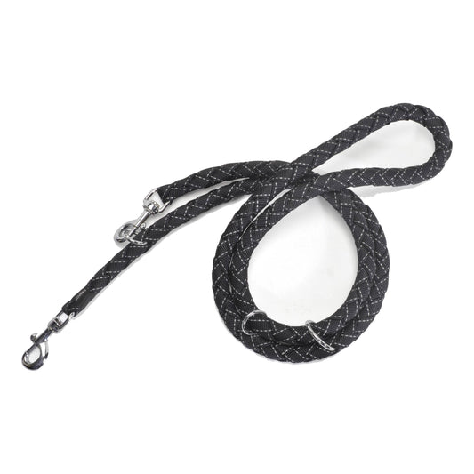 Guinzaglio per addestramento reflex nero 15 x 1950 mm