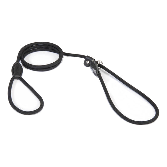 Guinzaglio a strangolo in corda e nylon nero 8 x 1750 mm