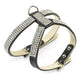 Guinzaglio + pettorina in pelle con strass black 1