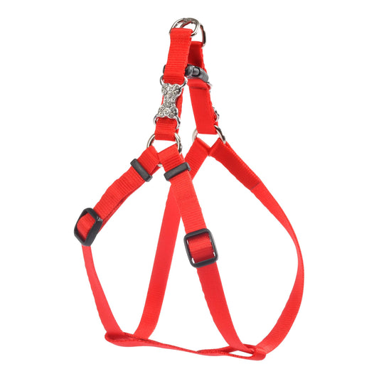 Pettorina regolabile osso con strass rossa 10 mm