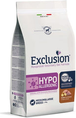 Exclusion monoprotein veterinary diet formula dog hypoallergenic rabbit and potato medium/large 2 kg dry