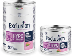 Exclusion monoprotein veterinary diet formula dog hypoallergenic puppy pork and pea 400 g canned