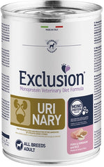 Exclusion monoprotein veterinary diet formula dog urinary pork & sorghum and rice all breeds 400 g canned