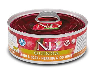 N&d cat quinoa skin & coat herring & coconut 80 g