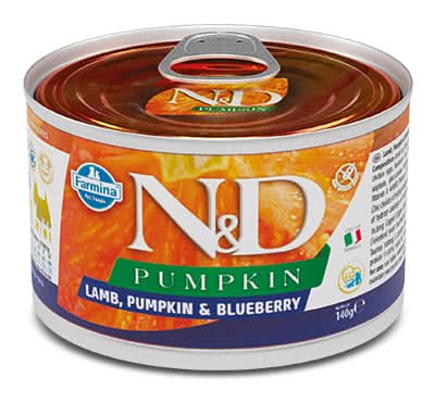 N&d dog lamb & pumpkin & blueberry mini 140 g