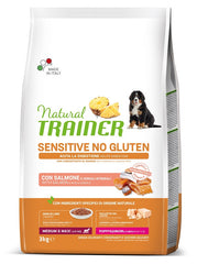 Natural trainer dog sensitive puppy & junior medium/maxi salmone 3 kg no gluten