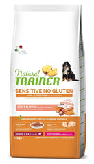 Natural trainer dog sensitive puppy & junior medium/maxi salmone 12 kg no gluten