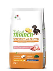 Natural trainer dog sensitive adult mini pork 2 kg no gluten