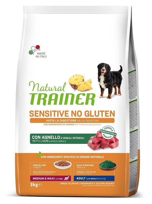Natural trainer dog sensitive adult medium/maxi lamb 3 kg no gluten