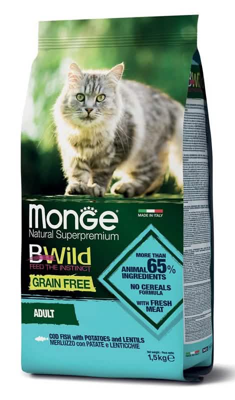 Monge grain free adult merluzzo con patate e lenticchie 1,5 kg