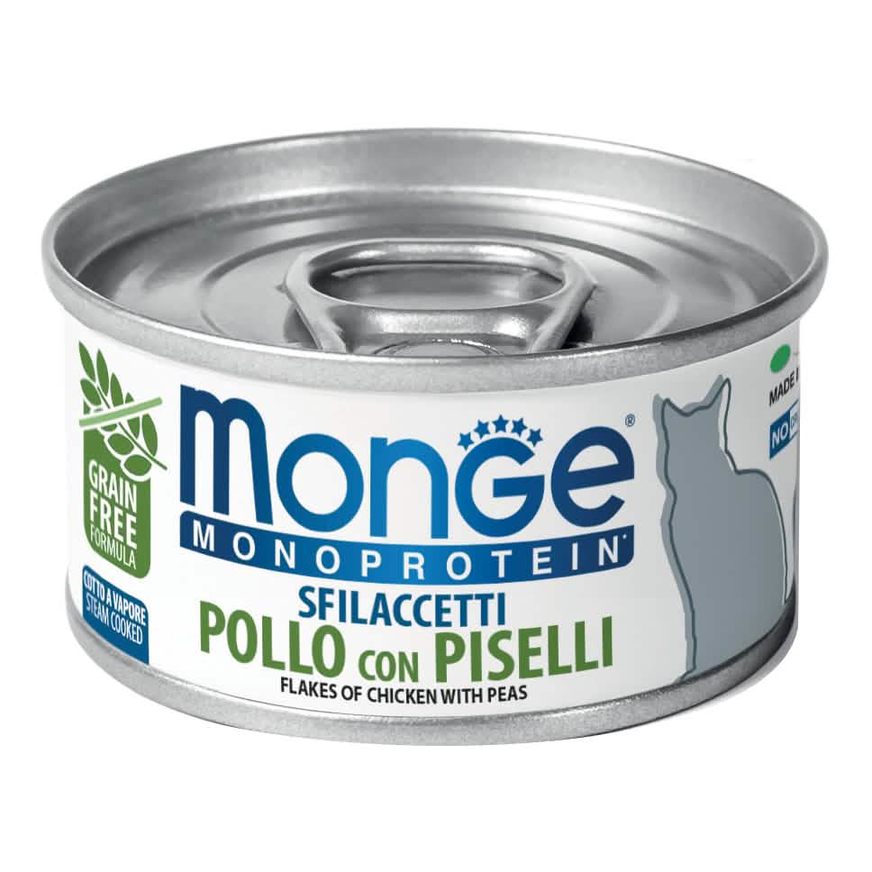 Monge monoprotein sfilaccetti pollo con piselli 80 g