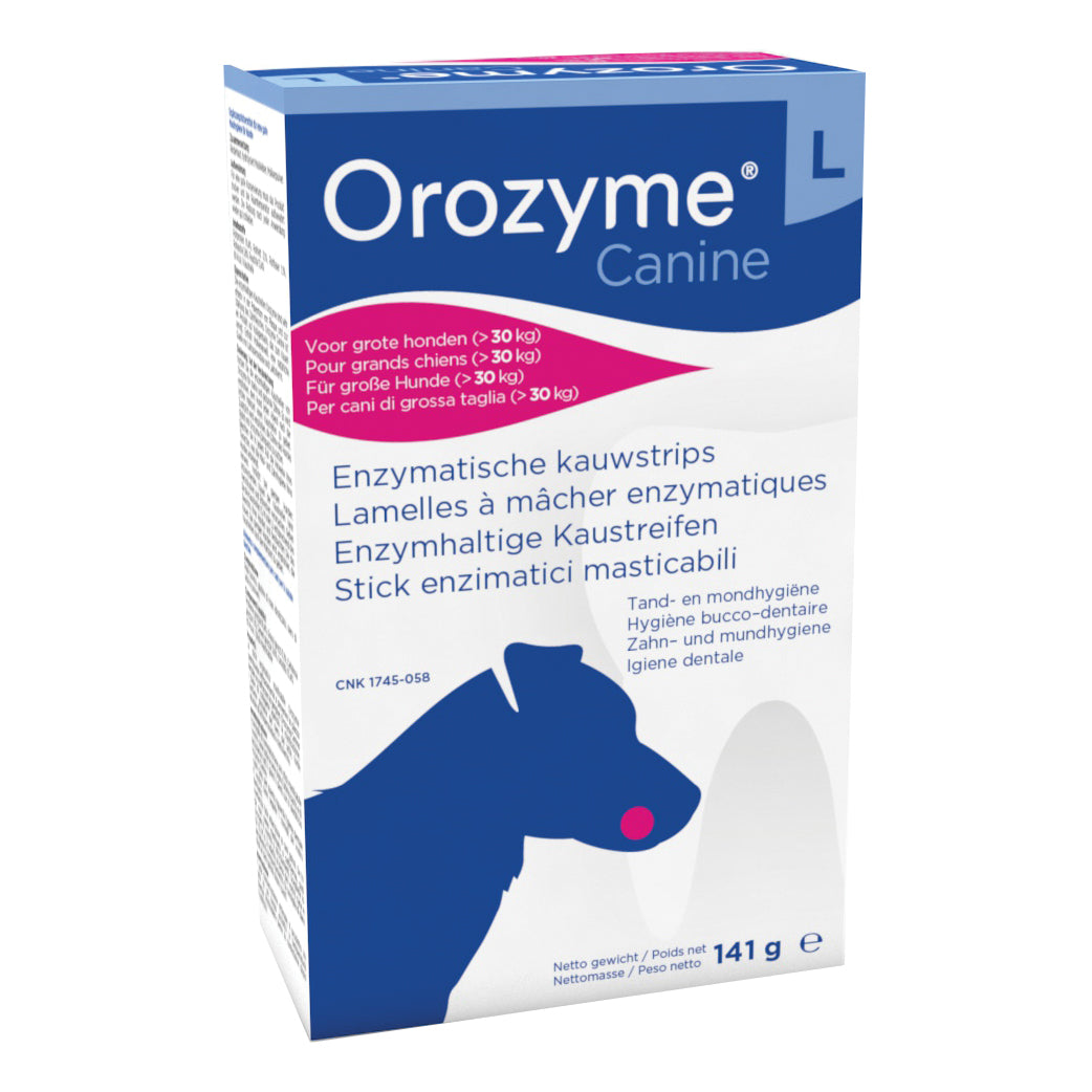 Orozyme canine strisce enzimatiche masticabili per cani di taglia grande - Scodinzolando