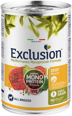 Exclusion mediterraneo monoprotein noble grain adult beef all breeds 400g