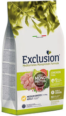 Exclusion mediterraneo monoprotein noble grain adult chicken medium 12kg