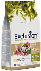 Exclusion mediterraneo monoprotein noble grain adult lamb medium 12kg