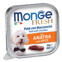 Monge dog fresh anatra pate e bocconcini vaschetta 100 g