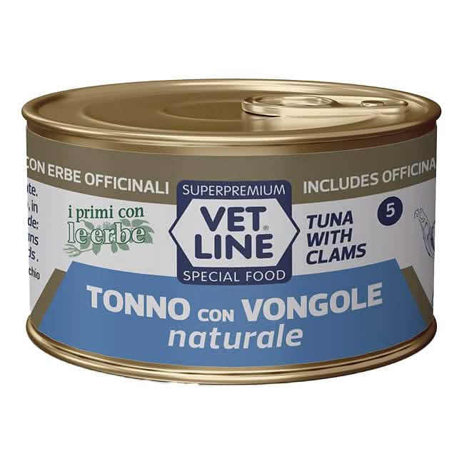 Vet line per gatto tonno naturale+vongole 70 g