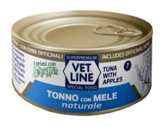 Vet line per gatto tonno naturale+mele 70 g