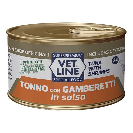 Vet line gatto tonno/gamberi salsa 70 g