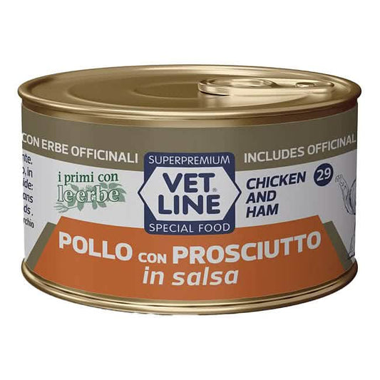Vet line gatto pollo/prosciutto salsa 70 g