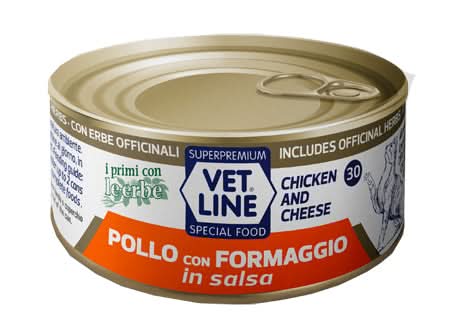 Vet line gatto pollo/formaggio salsa 70 g
