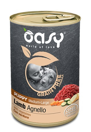 Oasy wet dog grain free puppy medium/large agnello 400 g