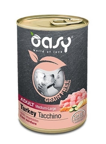 Oasy wet dog grain free adult medium/large tacchino 400 g