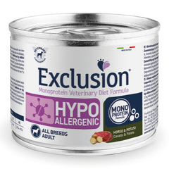 Exclusion monoprotein veterinary diet formula hypoallergenic horse and potato all breeds 200 g