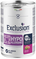 Exclusion monoprotein veterinary diet formula hypoallergenic pork and pea all breeds 400 g