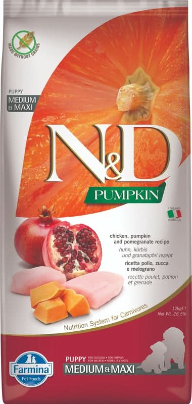 N&d pumpkin dog pollo e melograno puppy medium/max 12 kg