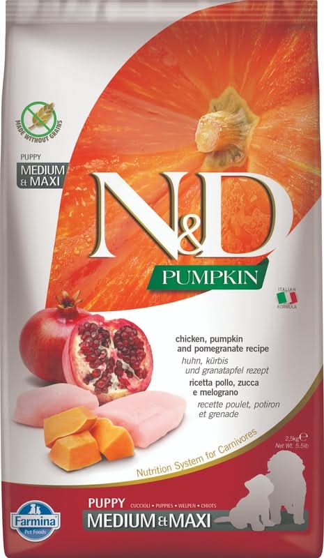 N&d pumpkin dog pollo e melograno puppy medium/max 2,5 kg