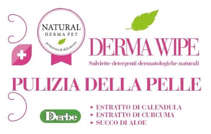 Natural derma pet salviette dermawipe 15 pezzi