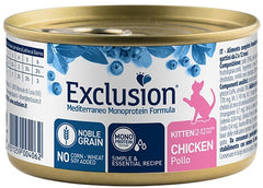 Exclusion mediterraneo monoprotein formula noble grain kitten chicken 85 g