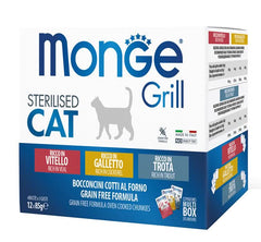 Monge Grill Multibox Sterilizzato Galletto-Vitello-Trota 12x85 g