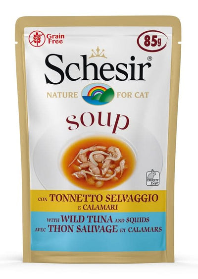 Schesir cat soup tonno calamari 85g