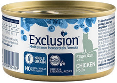 Exclusion mediterraneo monoprotein noble grain sterilized +7 chicken 85 g