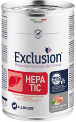 Exclusion monoprotein veterinary diet formula hepatic pork&rice and pea all breeds 400 g