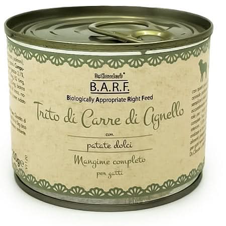 Barf mangime completo per gatto trito di agnello 200 g