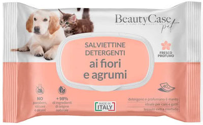 Beautycase pet salviettine detergenti ai fiori e agrumi flow pack 40 pezzi