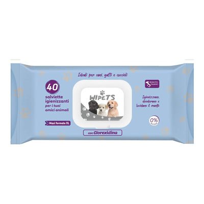 Wipets salviettine detergenti per animali clorexidina 40 pezzi