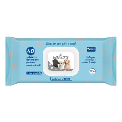 Wipets salviettine detergenti per animali talco 40 pezzi
