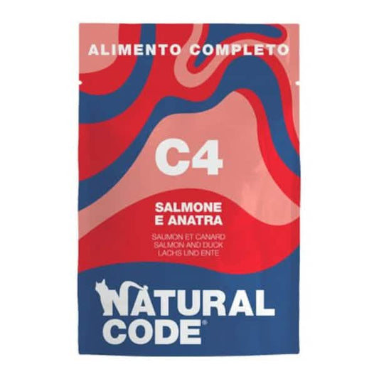 Natural code salmone e anatra umido gatto busta 70 g