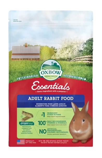 Oxbow adult rabbit food 2,27 kg pellet a base di fieno di fleolo essentials