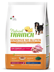 Natural trainer dog sensitive medium/maxi coniglio/cereali 3 kg no gluten