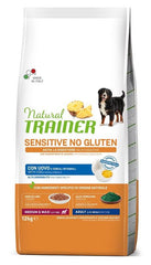 Natural trainer dog sensitive medium/maxi uovo/cereali 12 kg no gluten