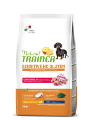 Natural trainer dog sensitive small & toy coniglio/cereali integrali 2 kg no gluten