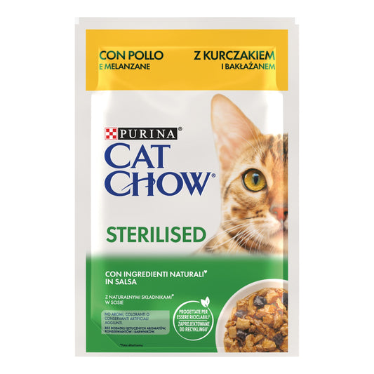 Cat chow sterilised pollo e melanzane 85 g